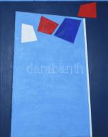 Joseph Kádár (1936-2019): Geometrikus kompozíció (cím nélkül), 1995. Akril, fa, jelzett a hátoldalán...