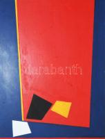 Joseph Kádár (1936-2019): Geometrikus kompozíció (cím nélkül), 1995. Akril, fa, jelzett a hátoldalán...