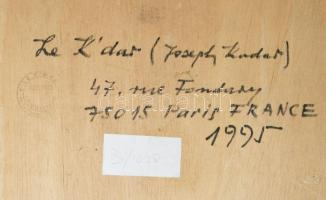 Joseph Kádár (1936-2019): Geometrikus kompozíció (cím nélkül), 1995. Akril, fa, jelzett a hátoldalán...