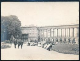 1914 Varsói királyi palota az előkerttel, fotó hátoldalon feliratozva, 8×10,5 cm