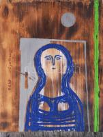 Drégely László (1932-1990): Kártyalap, 1976. Olaj, fa. Jelezve balra fent: Drégely 1976. Hátoldalán ...