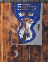 Drégely László (1932-1990): Kártyalap, 1976. Olaj, fa. Jelezve balra fent: Drégely 1976. Hátoldalán ...