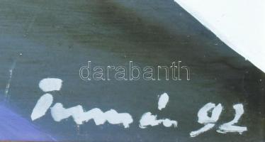 Turcsán Miklós (1944-): Mágia, 1992. Olaj, farost. Jelezve jobbra lent. Hátoldalán autográf feliratt...