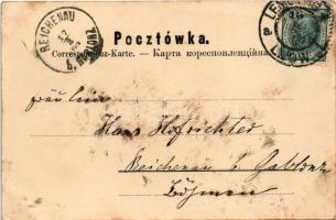 1904 Lviv, Lwów, Lemberg; Plac kapitulny / square, tram, shops (fl)