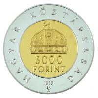 1999. 3000Ft Ag "Az államalapítás 1000. évfordulója" kapszulában, tanúsítvánnyal, dísztokban T:PP Hungary 1999. 3000 Forint Ag "1000th Anniversary of the Foundation of Hungary" in capsule, with certificate, in decorative case C:PP Adamo EM160, Krause KM#741