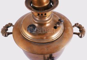 Réz szamovár. Lomov Gyár, Tula, 19. sz. utolsó harmada, jelzett, kis sérüléssel, horpadással, m: 56 ...