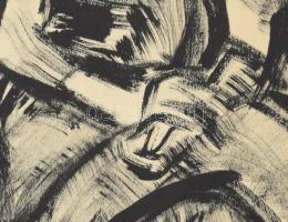 Nyergesi János (1895-1982): Menyecske. Tus, papír, jelzett. Paszpartuban. 28x17 cm