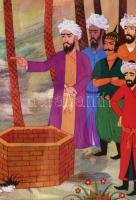 Csala Sándor (1975-): Történet Naszreddin Hodzsáról. Ofszet nyomat, papír, jelzett. Üvegezett fakere...