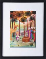 Csala Sándor (1975-): Történet Naszreddin Hodzsáról. Ofszet nyomat, papír, jelzett. Üvegezett fakere...