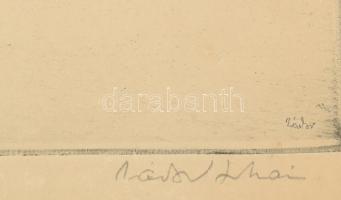 Zádor István (1882-1963): Balatoni sportkikötő. Rézkarc, papír, jelzett, foltos, lapszéli szakadások...