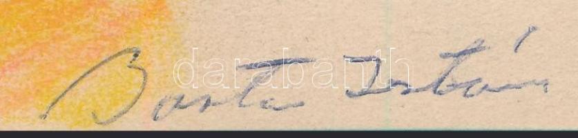 Barta István (1892-1976): Csendélet. Kréta, papír, jelzett, 23,5x34,5 cm