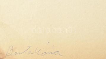 Barta Mária (1897-1969): Menyecskék. Lavírozott tus, papír, jelzett, 33x40 cm