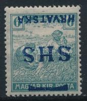 SHS 1918 Arató 6f fordított felülnyomattal Signed: Bodor Certificate: Zrinjscak