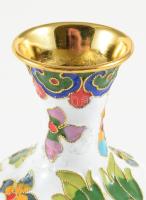 Festett réz váza, m: 12,5 cm