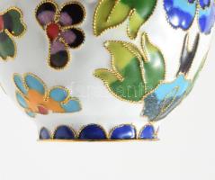 Festett réz váza, m: 12,5 cm