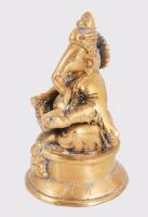 Olvasó Ganésa bronz szobor, m: 12 cm
