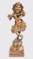 Krishna bronz szobra, m: 15,5 cm