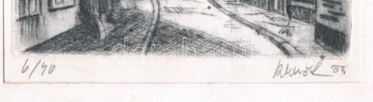 Olvashatatlan jelzéssel: Prágai részlet. Rézkarc, papír, számozott (6/40), paszpartuban, 21,5x15,5 c...