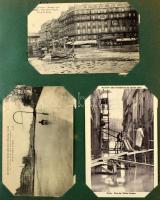 PÁRIZS - Kb. 200 db RÉGI képeslap gyűjtemény albumban: az 1910-es árvíz / PARIS - Cca. 200 pre-1945 ...