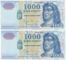1998. 1000Ft (2x) sorszámkövetők "DA 8664970 - DA 8664971" T:AU
Adamo F55