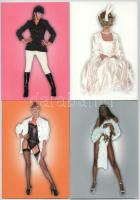 10 db MODERN kihajtható erotikus képeslap, "Naughty Strip" sorozat / 10 modern erotic folding postcards