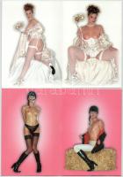 10 db MODERN kihajtható erotikus képeslap, "Naughty Strip" sorozat / 10 modern erotic fold...