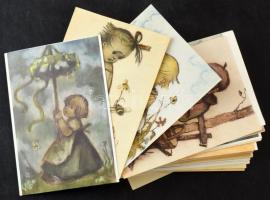 77 db MODERN Hummel művészlap: gyerekek / 77 modern children art postcards s: Hummel