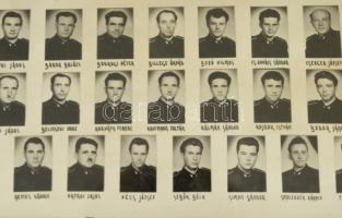 1962 MÁV Könnyűgépkezelő Tanfolyam tablófotó, üvegezett keretben, keret: 27x35 cm