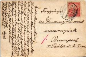 1918 Felsővisó, Viseu de Sus; Fő tér, templom, utcai áruda, katonák / main square, church, street ve...