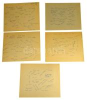 1971-1978 Nyíregyházi Zrínyi Ilona Gimnázium tablófotói, 8 db, fotók kartonon, 5 karton hátán aláírá...