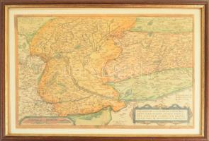 1579 Ungariae Loca Praecipua recens emendata [...], REPRINT térkép, üvegezett keretben, 26×36 cm