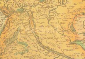 1579 Ungariae Loca Praecipua recens emendata [...], REPRINT térkép, üvegezett keretben, 26×36 cm