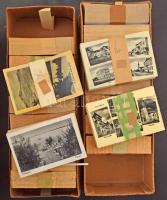 Kb. 1900 db főleg RÉGI Weinstock Ernő város képeslap a történelmi Magyarország területéről 2 eredeti Weinstock-dobozban, vegyes minőségben. - 20 különböző képeslap 100 darabos csomagokban / Cca. 1900 mainly pre-1945 town postcards from the Kingdom of Hungary, in 2 original Weinstock boxes, in mixed quality - 20 different postcards in packs of 100