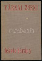 Várnai Zseni: Fekete bárány. - - új versei. ALÁÍRT! Bp., 1935, Magyar Szépirodalmat Pártolók Egyesülete. Kiadói egészvászon-kötés.