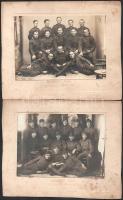cca 1940 Katonai igazolványi lap + 2 db katonai csoportkép, kartonra kasírozva, 10,5×14,5 cm