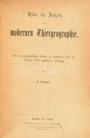 Semper, Carl: Ueber die Aufgabe der modernen Thiergeographie. Berlin, 1879, Verlag von Carl Habe. Kiadói bordázott gerincű félbőr kötés, aranyozott lapélek, restaurált címlap, kopottas állapotban.