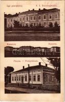 1916 Zboriv, Zborów; Sad powiatowy, Kasarnie, Poczta / K. k. Bezirksgericht, Kaserne, Postgebäude / district court, K.u.K. military barracks, post office + "K.U.K. BAHNHOFKOMMANDO ZBORÓW" "K.U.K. ETAPPENPOSTAMT 185" (Rb)
