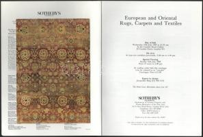 Sotheby's European and Oriental Rugs, Carpts and Textiles. London, 1989, Sotheby's. Angol ...