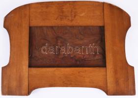 Törpe és a sellő - faragott fa kép, 12x22 cm