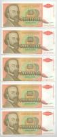 Jugoszlávia 1993. 5.000.000.000D (10x) sorszámkövetők "AA 6078041 - AA 6078050" T:UNC,AU Yugoslavia 1993. 5.000.000.000 Dinara (10x) consecutive serials "AA 6078041 - AA 6078050" C:UNC,AU Krause 135.