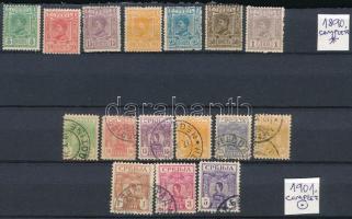 Szerbia 1890 7 db-os teljes sor + 1901 9 db-os teljes sor + 1895 5 db-os portó sor