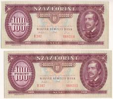 1993. 100Ft (2x) egyugrásos sorszámkövetők "B 207 060210" és "B 207 060212" T:AU Adamo F38