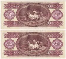 1993. 100Ft (2x) egyugrásos sorszámkövetők "B 207 060210" és "B 207 060212" T:AU...