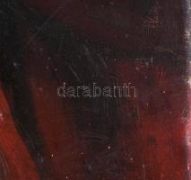 Jelzés nélkül, XX. sz. eleje: Női arckép. Olaj, vászon, hátoldalán régi MNG kiviteli bélyegzőkkel. 5...