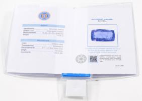 8,59ct természetes tanzanit. 15,05x10,21x5,84 mm, 8,59ct, violakék, certifikáttal, nyilvántartási sz...