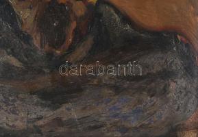 Rónay Kazimir, Kázmér (1883-?): Kalapos férfi portréja (önarckép?). Olaj, karton. Dekoratív fakeretb...