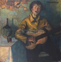 Zórád Géza (1896-1959): Gitározó fiú, 1920. Olaj, vászon. Jelezve jobbra fent. Proveniencia: Saphier-gyűjtemény. 98x95 cm.