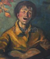 Zórád Géza (1896-1959): Gitározó fiú, 1920. Olaj, vászon. Jelezve jobbra fent. Proveniencia: Saphier...