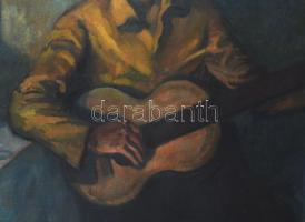 Zórád Géza (1896-1959): Gitározó fiú, 1920. Olaj, vászon. Jelezve jobbra fent. Proveniencia: Saphier...