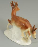 Grafenthal őzpár, jelzett, kopással, m: 11,5 cm